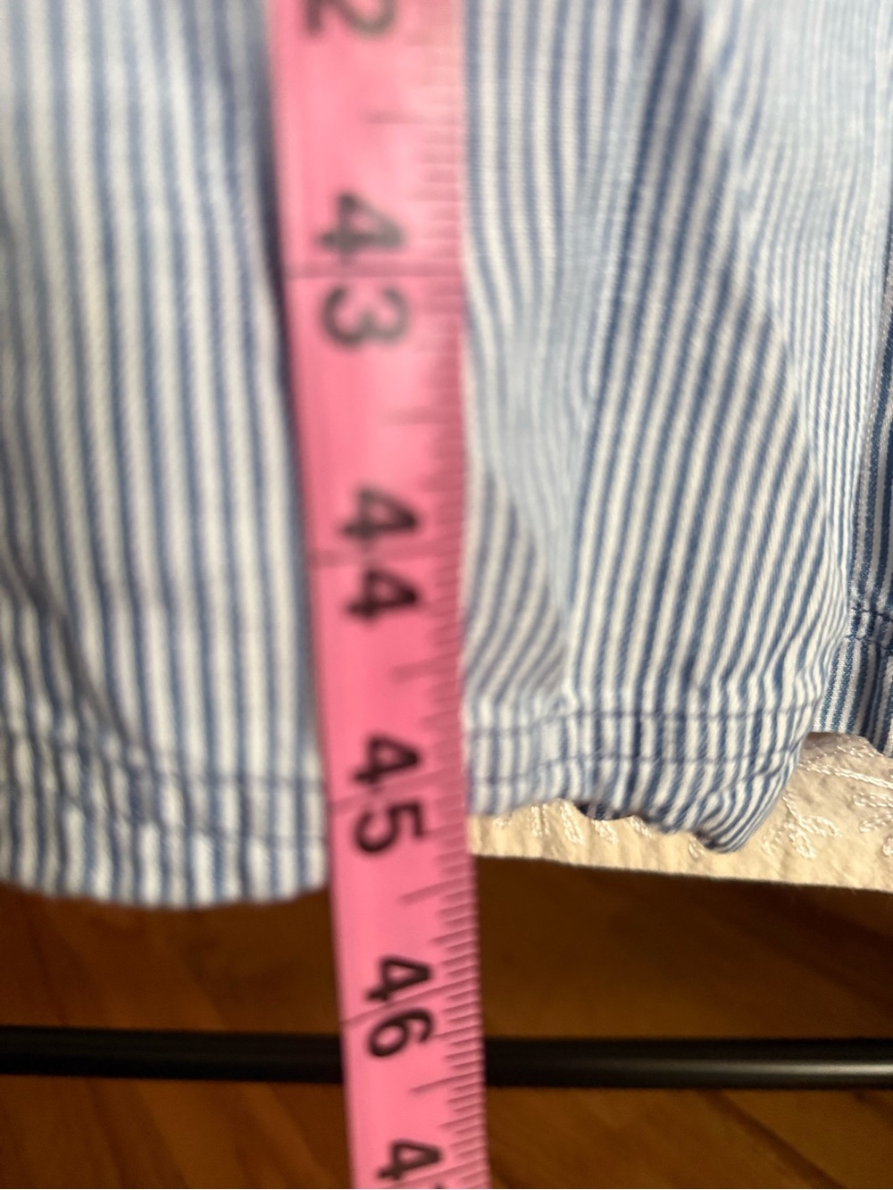 Lands' End Blue & White Pinstripe Shirt Midi Dress - Picture 5 of 8